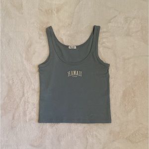 Brandy Melville Sage Green Hawaii tank top NWOT